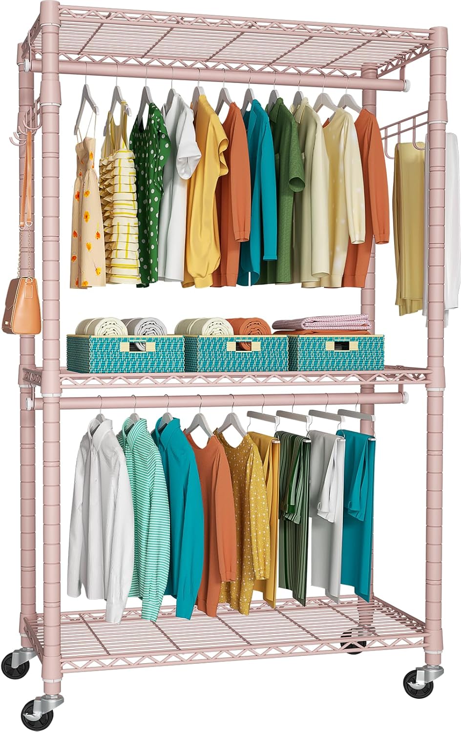 Heavy-Duty Portable Closet, 30"W x 14"D x 76"H, Black, Carbon Steel