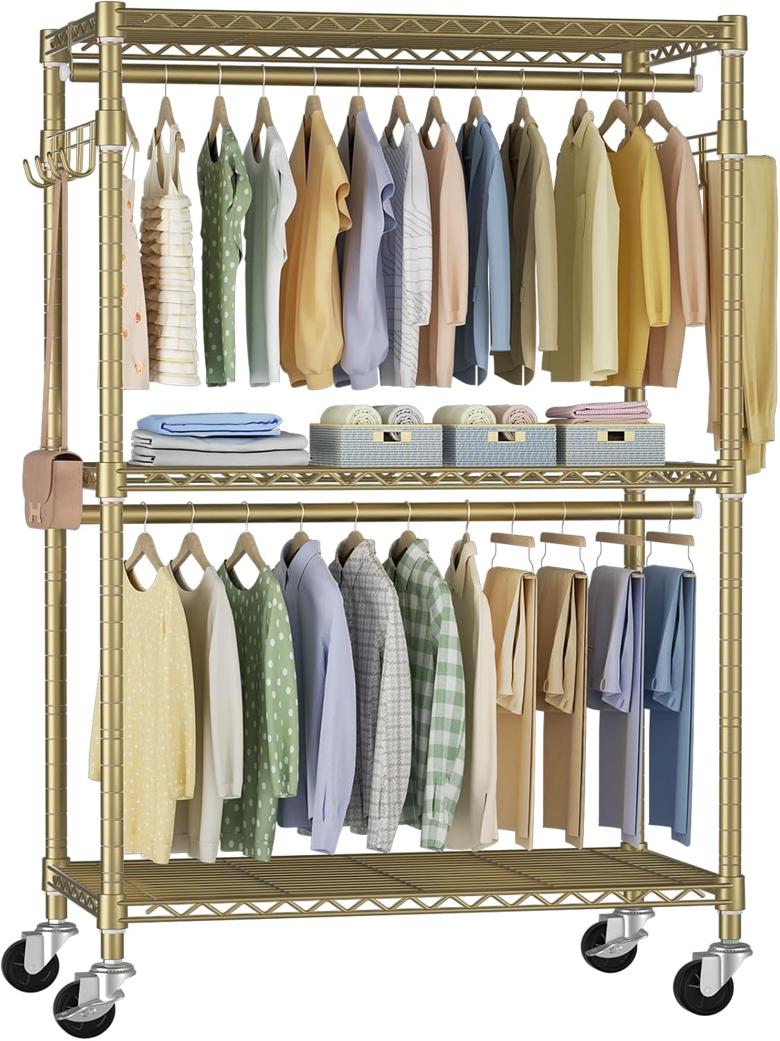 Heavy-Duty Portable Closet, 30"W x 14"D x 76"H, Black, Carbon Steel