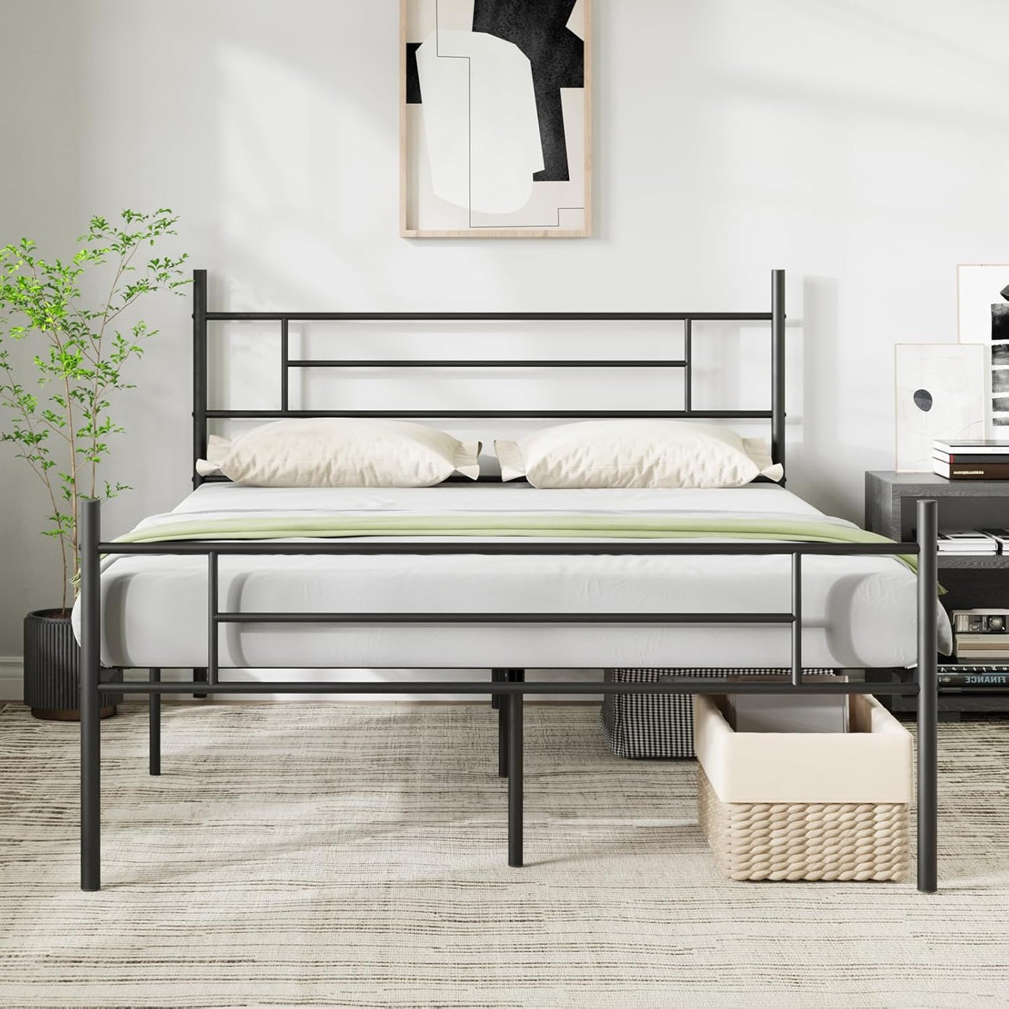 Novilla Full Size Bed Frame with Headboard and Footboard, 14 Inch Metal Platform Bed Frame, Under Bed Storage, Strong Metal Slats Support, Mattress Foundation No Box Spring Needed