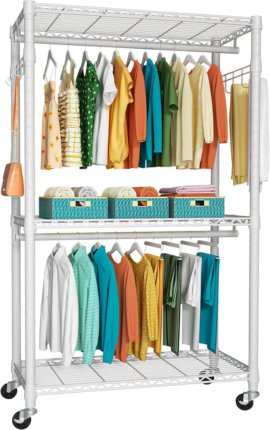 Heavy-Duty Portable Closet, 30"W x 14"D x 76"H, Black, Carbon Steel
