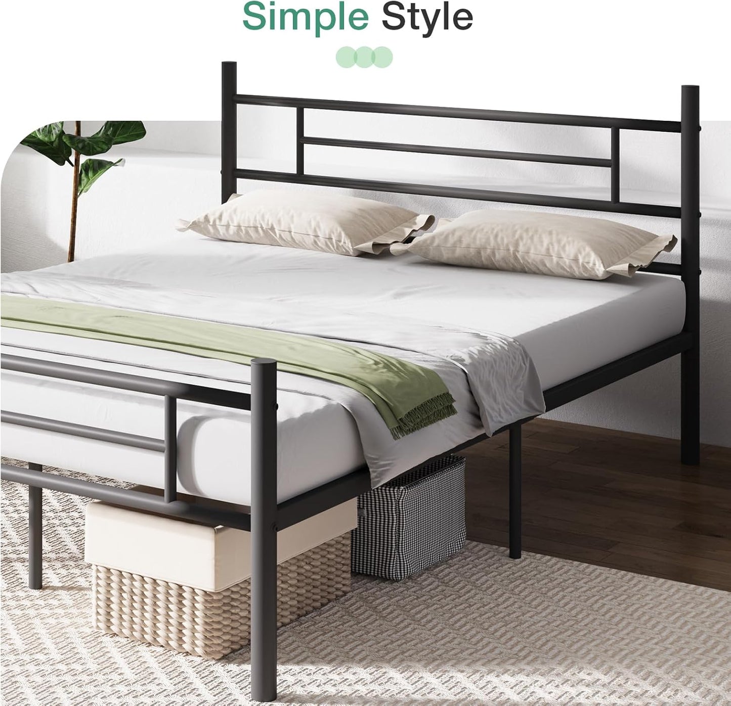 Novilla Full Size Bed Frame with Headboard and Footboard, 14 Inch Metal Platform Bed Frame, Under Bed Storage, Strong Metal Slats Support, Mattress Foundation No Box Spring Needed