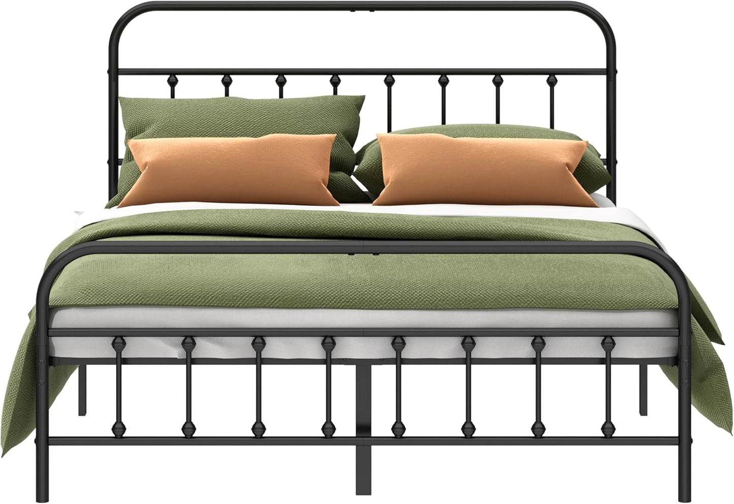 Metal Bed Frame - Structurally Stable Heavy Duty Steel Slat Supported Full Bed Frames,No Box Spring Needed for Easy Removal and Transport.