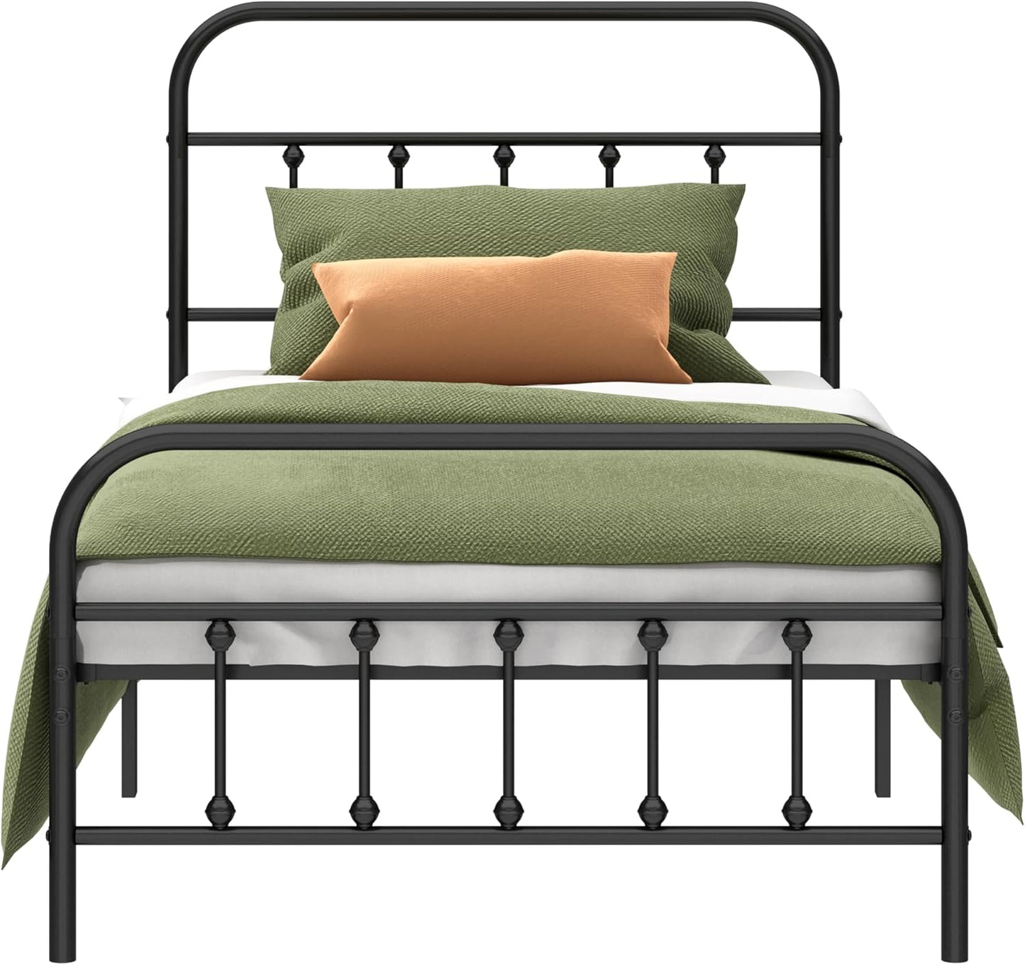 Metal Bed Frame - Structurally Stable Heavy Duty Steel Slat Supported Full Bed Frames,No Box Spring Needed for Easy Removal and Transport.
