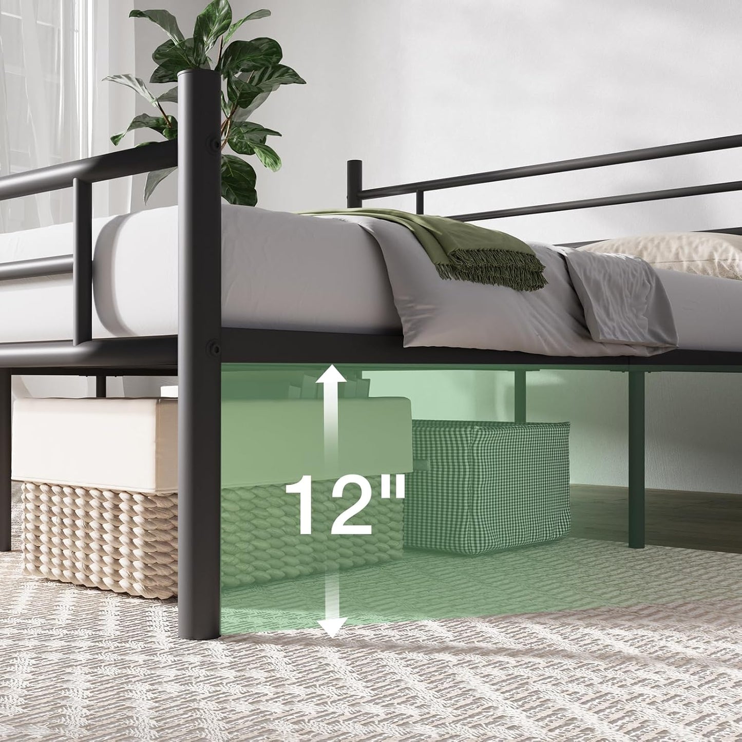 Novilla Full Size Bed Frame with Headboard and Footboard, 14 Inch Metal Platform Bed Frame, Under Bed Storage, Strong Metal Slats Support, Mattress Foundation No Box Spring Needed
