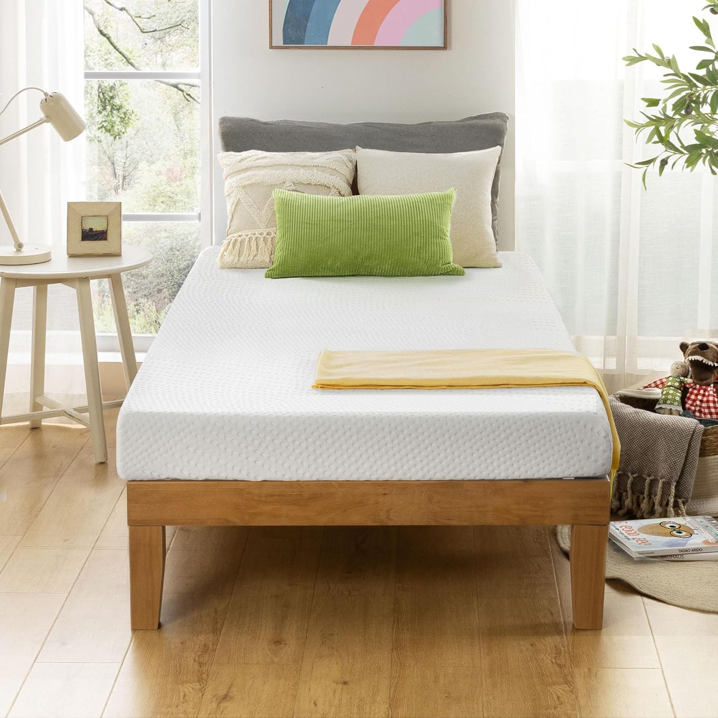 Best Price Mattress Full Mattress 6 inch Bed-In-A-Box, Green Tea Memory Foam White