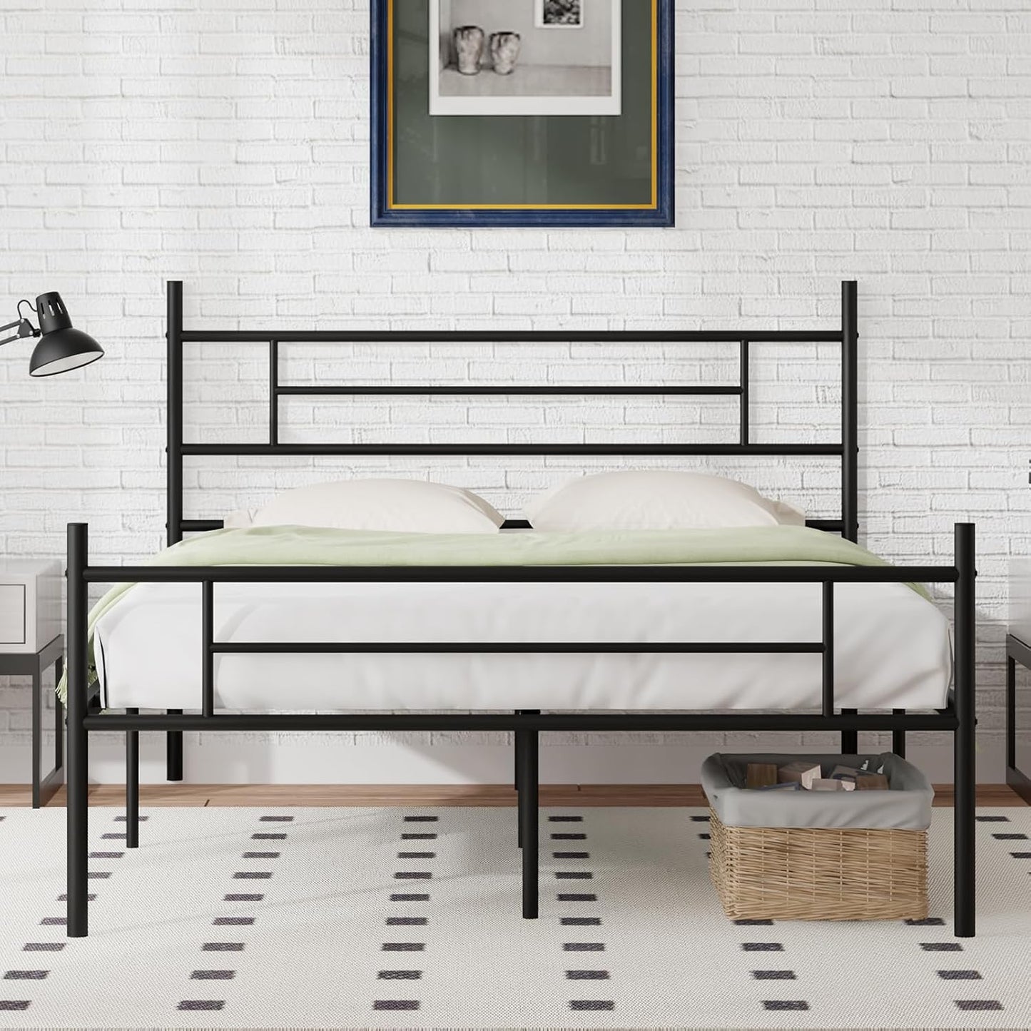 Novilla Full Size Bed Frame with Headboard and Footboard, 14 Inch Metal Platform Bed Frame, Under Bed Storage, Strong Metal Slats Support, Mattress Foundation No Box Spring Needed